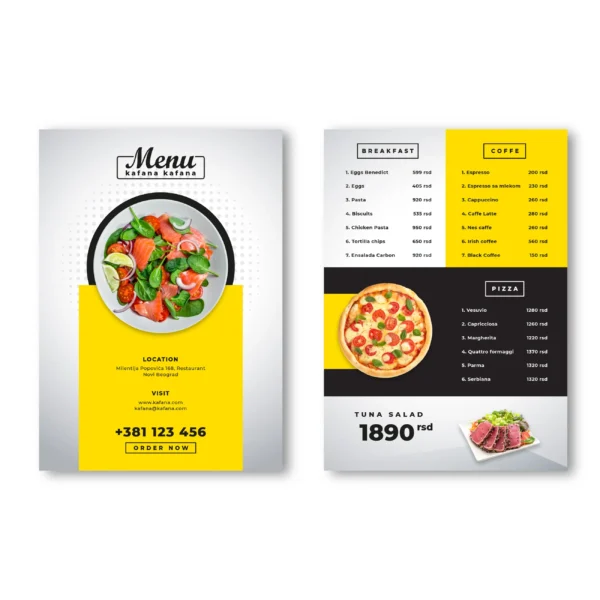 Meni (Jelovnik, Karta pića)